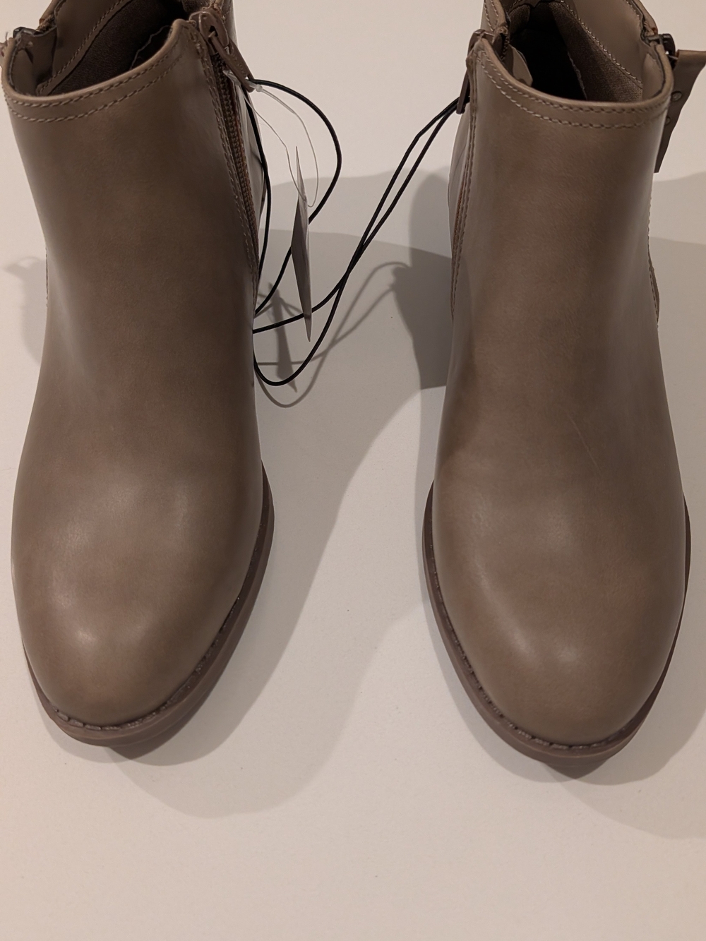 New Arizona Jean Company Taupe Ankle Booties with Side Zip